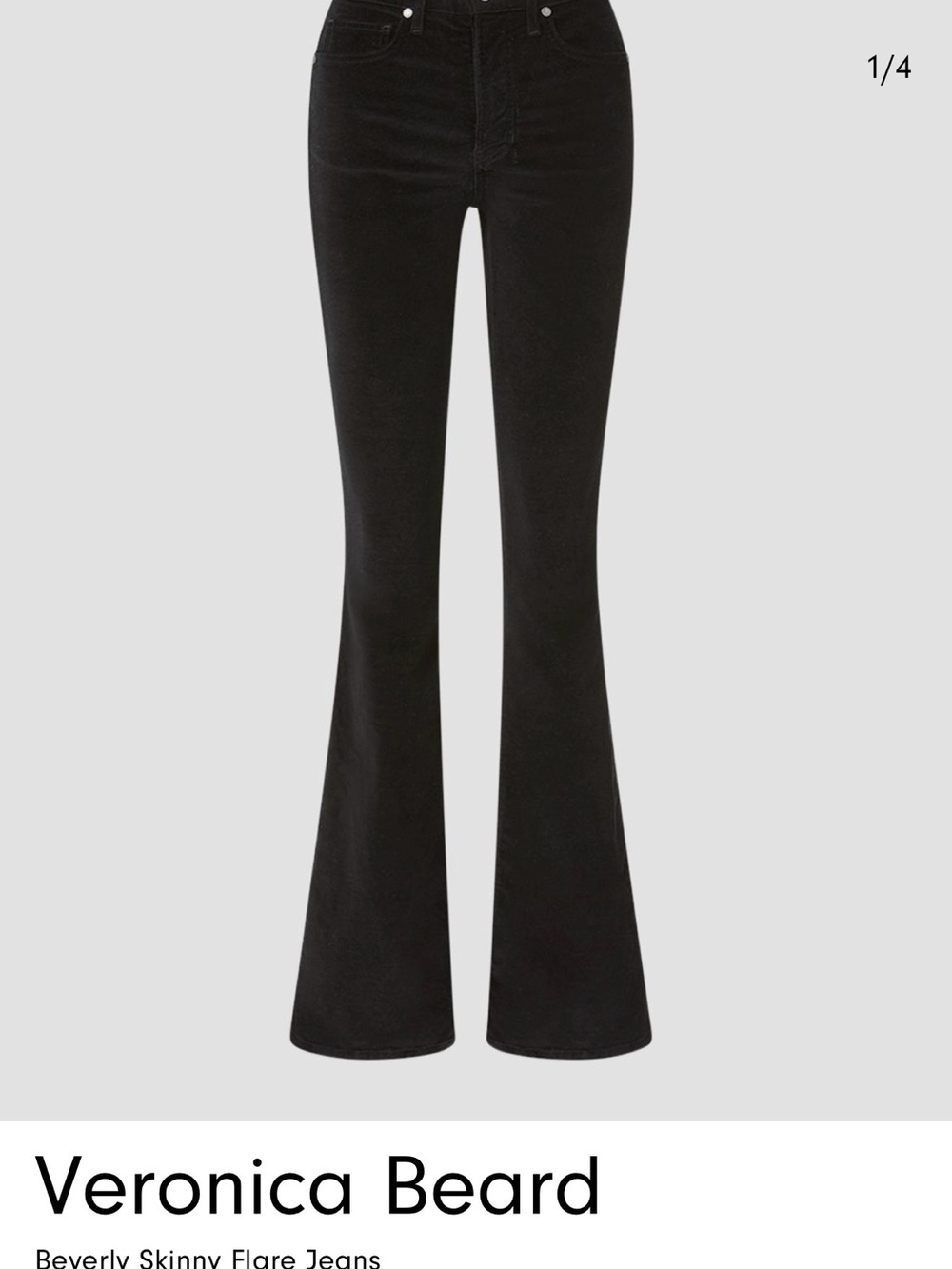 Veronica Beard Velvet Black Flared High-Rise Jeans